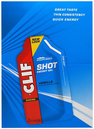 Clif Shot Energy Gel, Vanilla, 24 Packets, 1.20 oz (34 g) Each by Clif Bar, 運動，電解質飲料補水 HK 香港