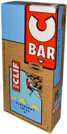 Energy Bar, Blueberry Crisp, 12 Bars, 2.4 oz (68 g) Each by Clif Bar, 運動，蛋白質棒 HK 香港