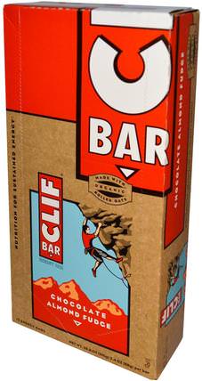 Energy Bar, Chocolate Almond Fudge, 12 Bars, 2.4 oz (68 g) Each by Clif Bar, 運動，蛋白質棒 HK 香港