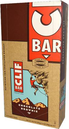 Energy Bar, Chocolate Brownie, 12 Bars, 2.4 oz (68 g) Each by Clif Bar, 運動，蛋白質棒 HK 香港