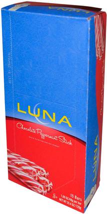 Luna, Whole Nutrition Bar For Women, Chocolate Peppermint Stick, 15 Bars, 1.69 oz (48 g) Each by Clif Bar, 健康，女性，女性運動產品 HK 香港