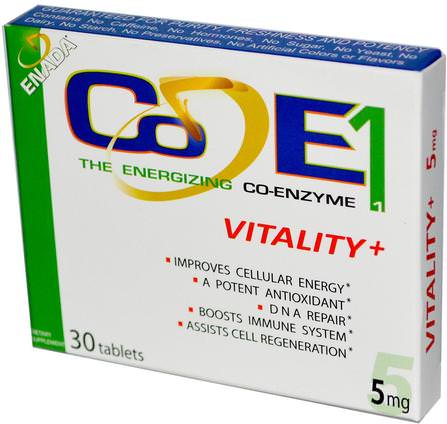 The Energizing Co-Enzyme 1, Vitality+, 5 mg, 30 Tablets by Co - E1, 補充劑，nadh HK 香港