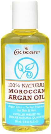 100% Natural Moroccan Argan Oil, 2 fl oz (60 ml) by Cococare, 健康，皮膚，按摩油，沐浴，美容，頭髮，頭皮 HK 香港