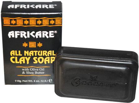 Africare, All Natural Clay Soap, 4 oz (110 g) by Cococare, 洗澡，美容，肥皂 HK 香港
