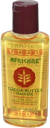 Africare, Cocoa Butter Hair Oil, 2 fl oz (60 ml) by Cococare, 健康，皮膚，可可脂，按摩油 HK 香港