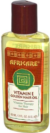 Africare, Vitamin E Golden Hair Oil, 2 fl oz (60 ml) by Cococare, 洗澡，美容，頭髮，頭皮 HK 香港
