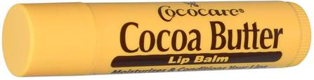 Cocoa Butter Lip Balm.15 oz (4.2 g) by Cococare, 洗澡，美容，唇部護理，唇膏，健康，皮膚，可可脂 HK 香港
