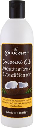 Coconut Oil, Moisturizing Conditioner, 12 fl oz (354 ml) by Cococare, 洗澡，美容，頭髮，頭皮，護髮素 HK 香港
