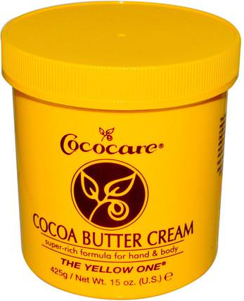 The Yellow One, Cocoa Butter Cream, 15 oz (425 g) by Cococare, 健康，皮膚，可可脂，妊娠紋疤痕 HK 香港