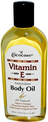 Vitamin E, Body Oil, 8.5 fl oz (250 ml) by Cococare, 健康，皮膚，維生素E油霜，按摩油 HK 香港