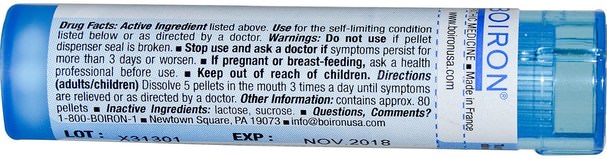 感冒和流感，孩子們 - Boiron, Single Remedies, Causticum, 6C, Approx 80 Pellets