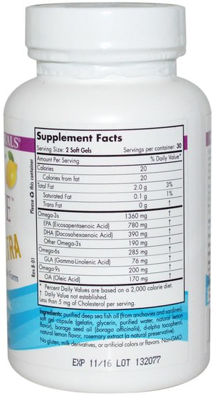 健康 - Nordic Naturals, Complete Omega Xtra, Lemon, 1000 mg, 60 Soft Gels