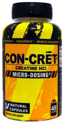 Creatine HCI, Micro-Dosing, 48 Natural Capsules by Con-Cret, 運動，肌酸膠囊，運動 HK 香港