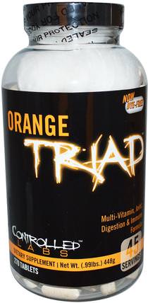 Orange Triad, Multi-Vitamin, Joint, Digestion & Immune Formula, 270 Tablets by Controlled Labs, 維生素，多種維生素 HK 香港
