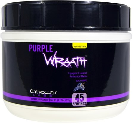 Purple Wraath, Juicy Grape, 1.17 lbs (535 g) by Controlled Labs, 運動，鍛煉，合成代謝補品 HK 香港