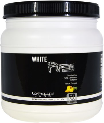 White Pipes, Tropical Pineapple, 12.2 oz (345 g) by Controlled Labs, 運動，鍛煉，一氧化氮 HK 香港
