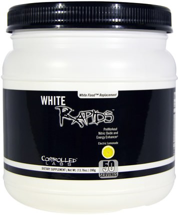 White Rapids, Electric Lemonade, 13.76 oz (390 g) by Controlled Labs, 運動，鍛煉，一氧化氮 HK 香港