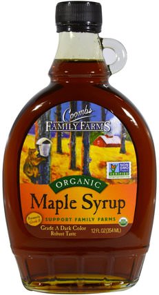 Organic Maple Syrup, 12 fl oz (354 ml) by Coombs Family Farms, 食物，甜味劑，楓糖漿 HK 香港