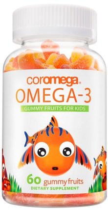 Omega-3, Gummy Fruits For Kids, 60 Gummy Fruits by Coromega, 補充劑，efa omega 3 6 9（epa dha），dha，epa HK 香港