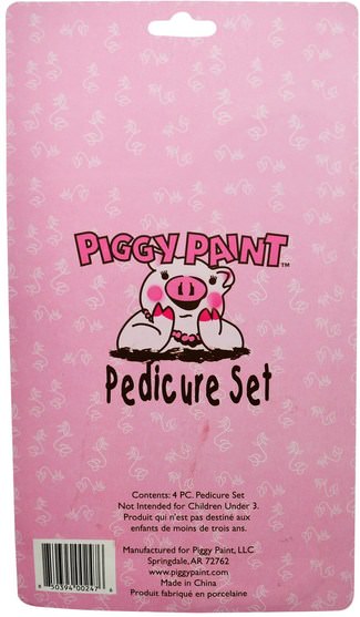 化妝品禮品套裝，沐浴，美容，指甲刷，指甲護理 - Piggy Paint, Lil Piggy Kit, 4 Piece Set