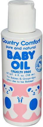Baby Oil, 4 fl oz (118 ml) by Country Comfort, 健康，懷孕，尿布，嬰兒爽身粉油 HK 香港