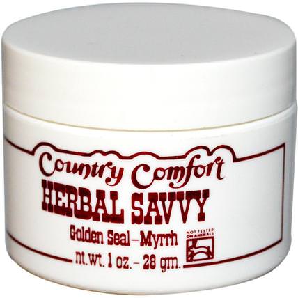Herbal Savvy, Golden Seal-Myrrh, 1 oz (28 g) by Country Comfort, 洗澡，美容，牛皮癬和濕疹，牛皮癬，健康，傷害燒傷 HK 香港