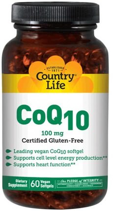 CoQ10, 100 mg, 120 Vegan Softgels by Country Life, 補充劑，輔酶q10，coq10 HK 香港