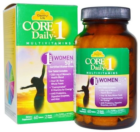Core Daily-1 Multivitamins, Women 50+, 60 Tablets by Country Life, 維生素，女性多種維生素 HK 香港