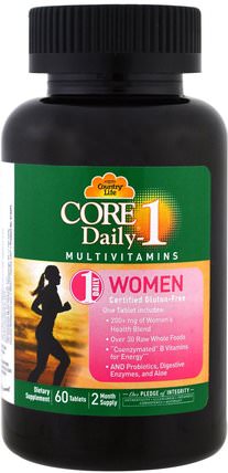 Core Daily-1 Multivitamins, Women, 60 Tablets by Country Life, 維生素，女性多種維生素 HK 香港