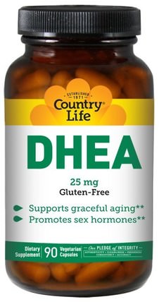 DHEA, 25 mg, 90 Vegetarian Capsules by Country Life, 補充劑，dhea biochem HK 香港