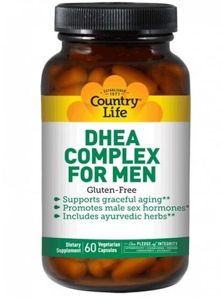DHEA Complex for Men, 60 Veggie Caps by Country Life, 補充劑，dhea HK 香港