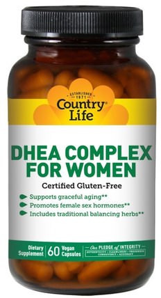 DHEA Complex, For Women, 60 Veggie Caps by Country Life, 補品，dhea，女性 HK 香港