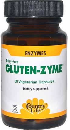 Gluten-Zyme, 60 Veggie Caps by Country Life, 補充劑，酶 HK 香港