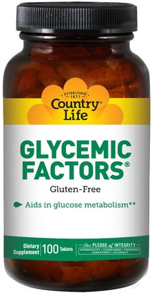 Glycemic Factors, 100 Tablets by Country Life, 草藥，gymnema，減肥，飲食 HK 香港