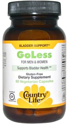 Go Less, for Men & Women, Supports Bladder Health, 60 Veggie Caps by Country Life, 健康，膀胱 HK 香港
