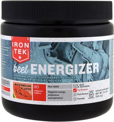 Iron Tek Beet Energizer, Watermelon Flavor, 3.6 oz (102.6 g) by Country Life, 健康，精力 HK 香港