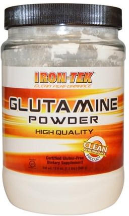 Iron-Tek, Glutamine Powder, 17.6 oz (500 g) by Country Life, 補充劑，氨基酸，l谷氨酰胺，l谷氨酰胺粉末 HK 香港