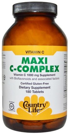 Maxi C-Complex, 180 Tablets by Country Life, 維生素，維生素c HK 香港