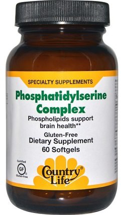 Phosphatidylserine Complex, 60 Softgels by Country Life, 補充劑，磷脂酰絲氨酸，抗衰老 HK 香港