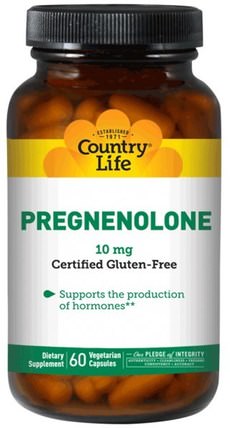 Pregnenolone, 10 mg, 60 Veggie Caps by Country Life, 補充劑，孕烯醇酮 HK 香港