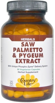 Saw Palmetto & Pygeum Extract, 90 Vegetarian Capsules by Country Life, 健康，男人，pygeum HK 香港