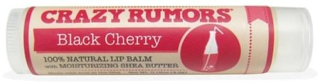 100% Natural Lip Balm, Black Cherry, 0.15 oz (4.4 ml) by Crazy Rumors, 洗澡，美容，唇部護理，唇膏 HK 香港