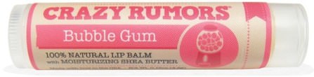 100% Natural Lip Balm, Bubble Gum, 0.15 oz (4.4 ml) by Crazy Rumors, 洗澡，美容，唇部護理，唇膏 HK 香港