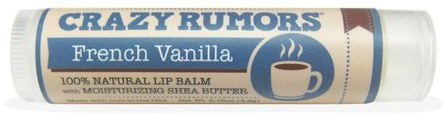 100% Natural Lip Balm, French Vanilla, 0.15 oz (4.4 ml) by Crazy Rumors, 洗澡，美容，唇部護理，唇膏 HK 香港