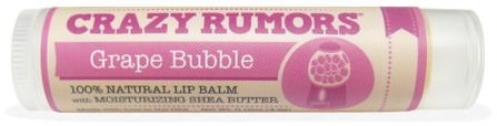 100% Natural Lip Balm, Grape Bubble, 0.15 oz (4.4 ml) by Crazy Rumors, 洗澡，美容，唇部護理，唇膏 HK 香港
