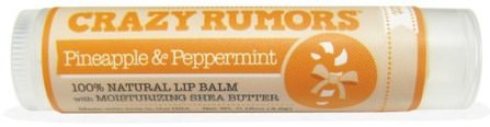 100% Natural Lip Balm, Pineapple & Peppermint, 0.15 oz (4.4 ml) by Crazy Rumors, 洗澡，美容，唇部護理，唇膏 HK 香港