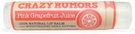 100% Natural Lip Balm, Pink Grapefruit Juice, 0.15 oz (4.4 ml) by Crazy Rumors, 洗澡，美容，唇部護理，唇膏 HK 香港