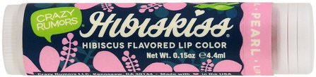 HibisKiss, Hibiscus Flavored Lip Color, Pearl, 0.15 oz (4.4 ml) by Crazy Rumors, 洗澡，美容，口紅，光澤，襯墊 HK 香港