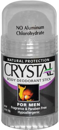 Body Deodorant Stick for Men, Fragrance Free, 4.25 oz (120 g) by Crystal Body Deodorant, 洗澡，美容，除臭石，除臭劑 HK 香港