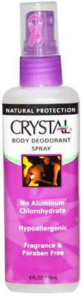 Crystal Body Deodorant Spray, 4 fl oz (118 ml) by Crystal Body Deodorant, 洗澡，美容，除臭噴霧，腳部護理 HK 香港